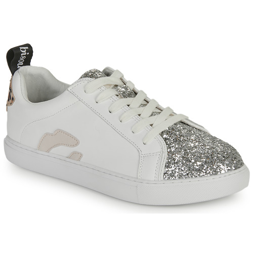 Sko Dame Lave sneakers Bons baisers de Paname BETTYS ROSE GLITTER SILVER Hvid / Sølv