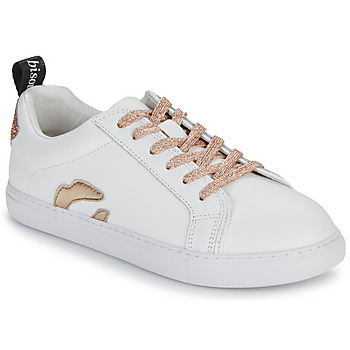 Sko Dame Lave sneakers Bons baisers de Paname BETTYS METALIC ROSE GOLD LACE Hvid / Pink / Guld