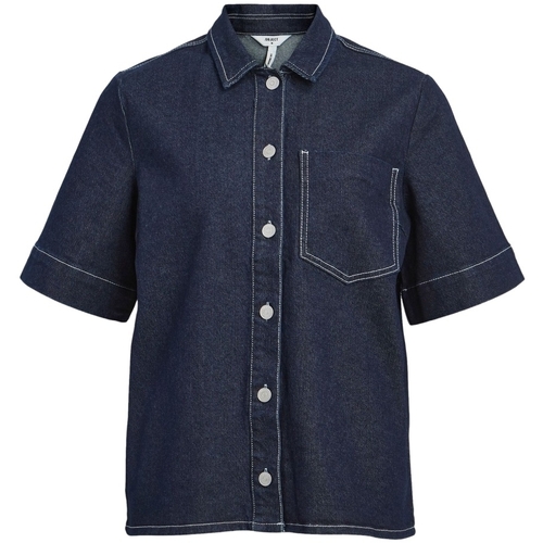textil Dame Toppe / Bluser Object Shirt Gemme - Dark Blue Denim Blå