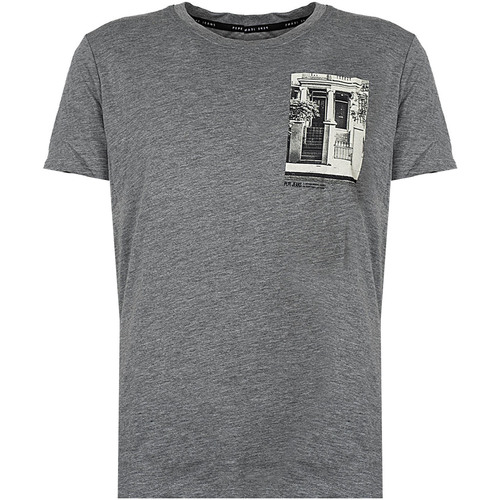 textil Herre T-shirts m. korte ærmer Pepe jeans PM508528 | Tide Grå