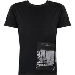 textil Herre T-shirts m. korte ærmer Pepe jeans PM508523 | Strom Sort