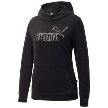 textil Dame Sweatshirts Puma Ess Velour Hoodie Sort
