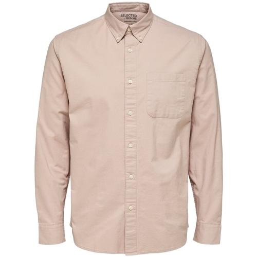 textil Herre Skjorter m. lange ærmer Selected Noos Regrick Oxford Shirt - Shadow Gray Pink