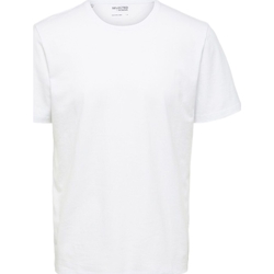 textil Herre T-shirts & poloer Selected Noos Pan Linen T-Shirt - Bright White Hvid