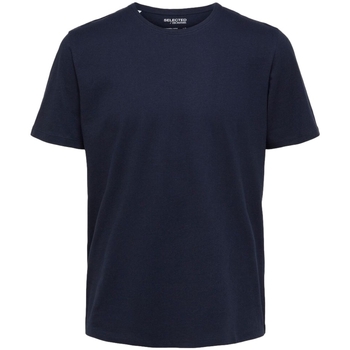 Selected Noos Pan Linen T-Shirt - Navy Blazer Blå
