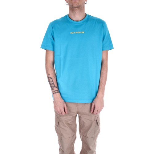 textil Herre T-shirts m. korte ærmer Paul & Shark 23411014 Blå