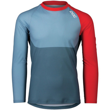 T-shirts & Polo-t-shirts Poc  52844-8282 MTB PURE LS JERSEY CALCITE BLUE/PROSMANE RED