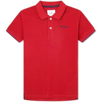 textil Dreng T-shirts m. korte ærmer Pepe jeans  Rød