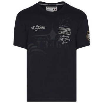 textil Herre T-shirts m. korte ærmer Aeronautica Militare TS2055J58408346 Marineblå