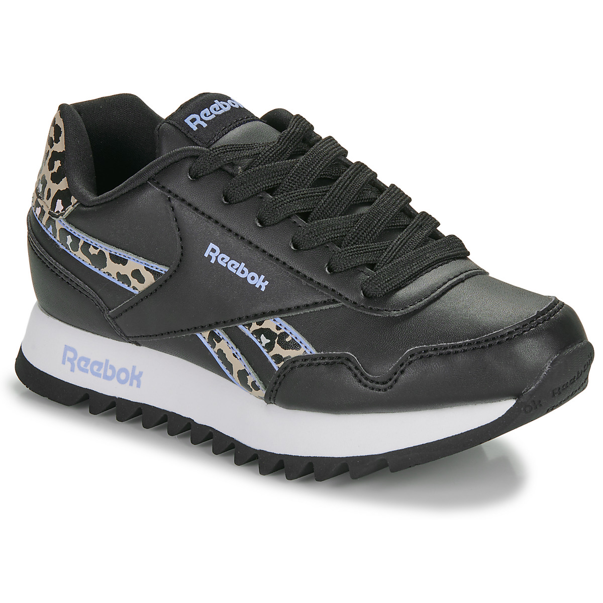 Sko Pige Lave sneakers Reebok Classic REEBOK ROYAL CL JOG PLATFORM Sort / Leopard