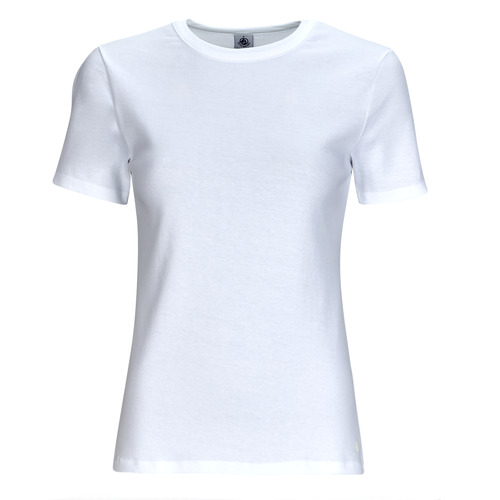 textil Dame T-shirts m. korte ærmer Petit Bateau MC COL ROND Hvid