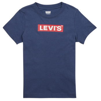 textil Dreng T-shirts m. korte ærmer Levi's LVN BOXTAB TEE Marineblå