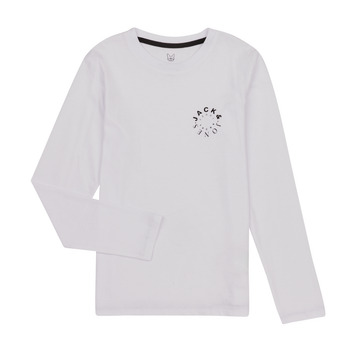 textil Dreng Langærmede T-shirts Jack & Jones JJWARRIOR TEE LS CREW NECK Hvid