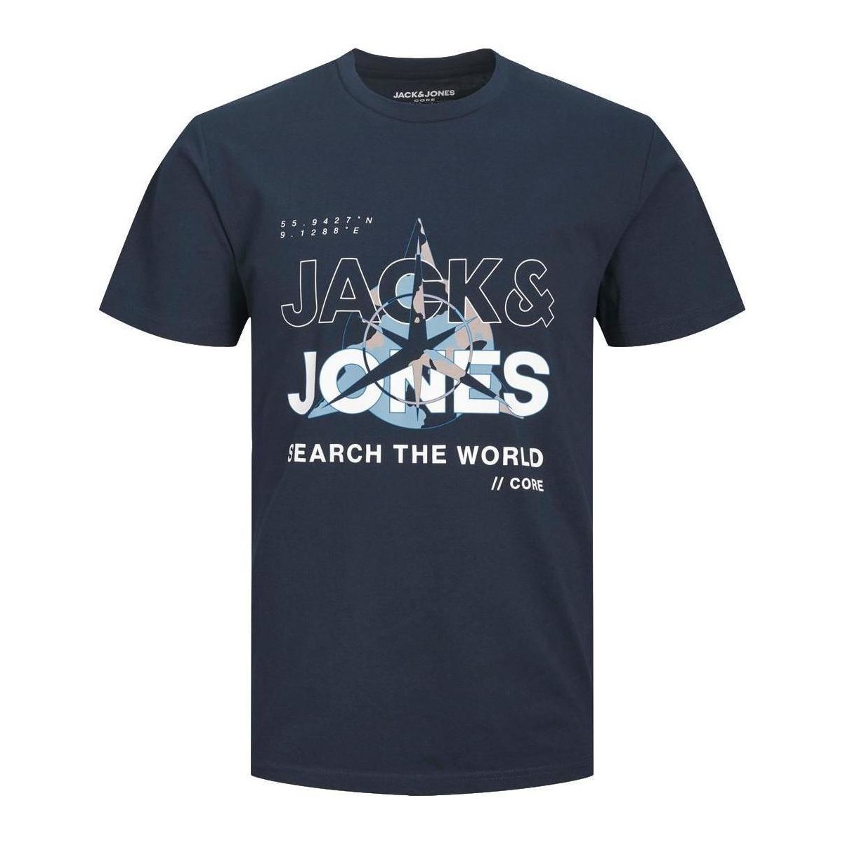 textil Herre T-shirts m. korte ærmer Jack & Jones  Blå