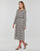 textil Dame Lange kjoler Vila VIDACA SANA L/S MIDI CALF SHIRT DRESS/SU Sort / Hvid
