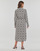 textil Dame Lange kjoler Vila VIDACA SANA L/S MIDI CALF SHIRT DRESS/SU Sort / Hvid