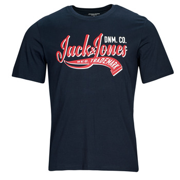 textil Herre T-shirts m. korte ærmer Jack & Jones JJELOGO TEE SS O-NECK 2 COL AW23 SN Marineblå