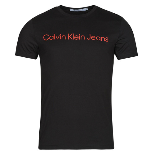 textil Herre T-shirts m. korte ærmer Calvin Klein Jeans CORE INSTITUTIONAL LOGO SLIM TEE Sort / Rød