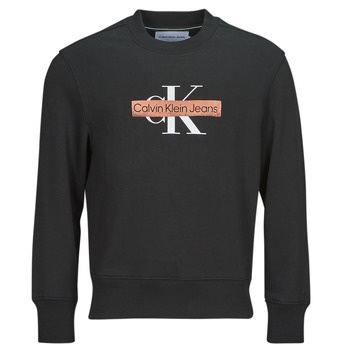 textil Herre Sweatshirts Calvin Klein Jeans MONOLOGO STENCIL CREW NECK Sort