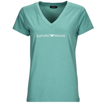 textil Dame T-shirts m. korte ærmer Emporio Armani ICONIC LOGOBAND Blå