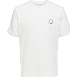 textil Herre T-shirts & poloer Selected Logo Print T-Shirt - Cloud Dancer Hvid