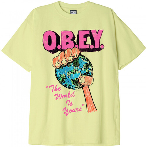 textil Herre T-shirts & poloer Obey the world is yours Grøn