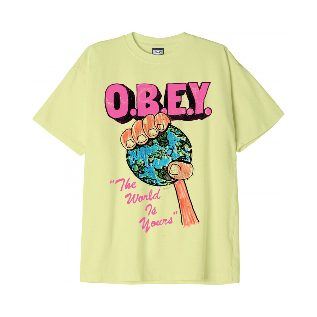 textil Herre T-shirts & poloer Obey the world is yours Grøn