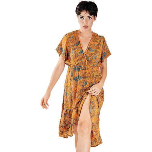 textil Dame Lange kjoler Isla Bonita By Sigris Midi Lang Kjole Brun