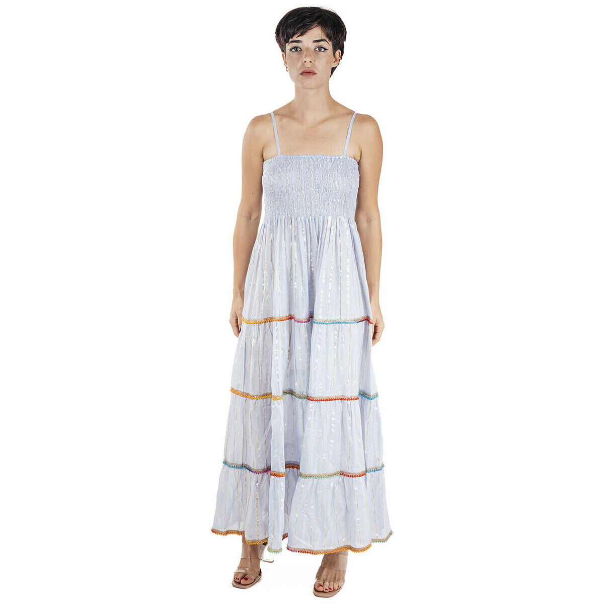 textil Dame Lange kjoler Isla Bonita By Sigris Midi Lang Kjole Hvid