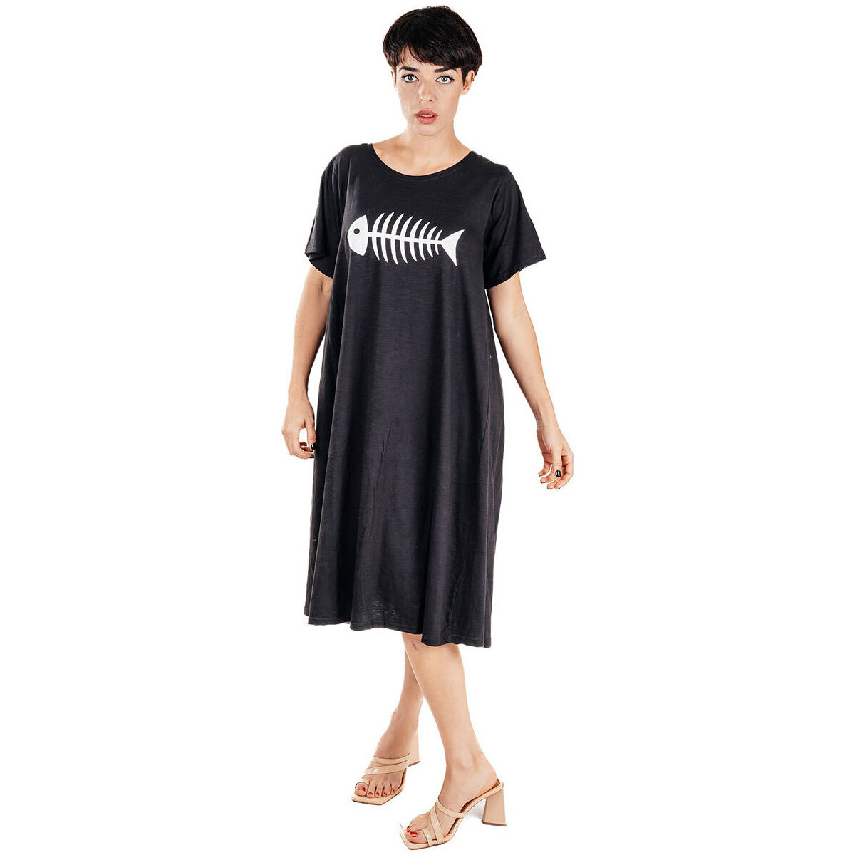 textil Dame Lange kjoler Isla Bonita By Sigris Midi Lang Kjole Sort
