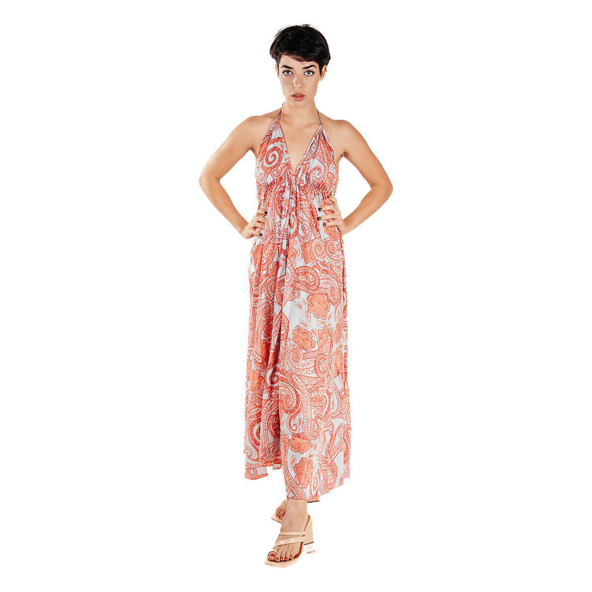 textil Dame Lange kjoler Isla Bonita By Sigris Midi Lang Kjole Pink