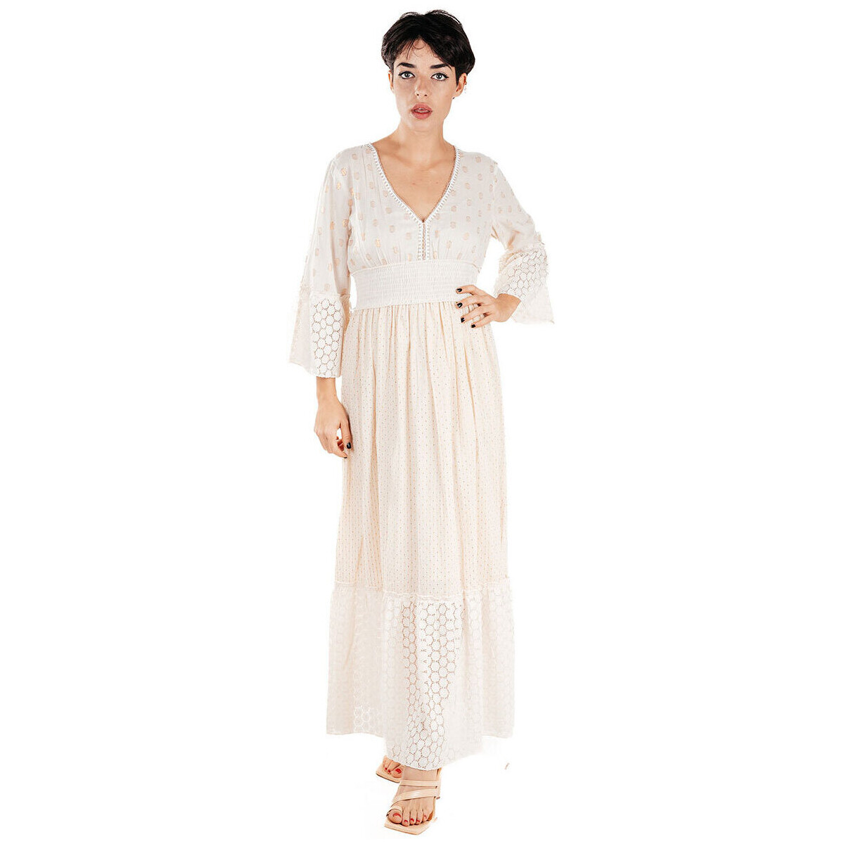 textil Dame Lange kjoler Isla Bonita By Sigris Midi Lang Kjole Kaki