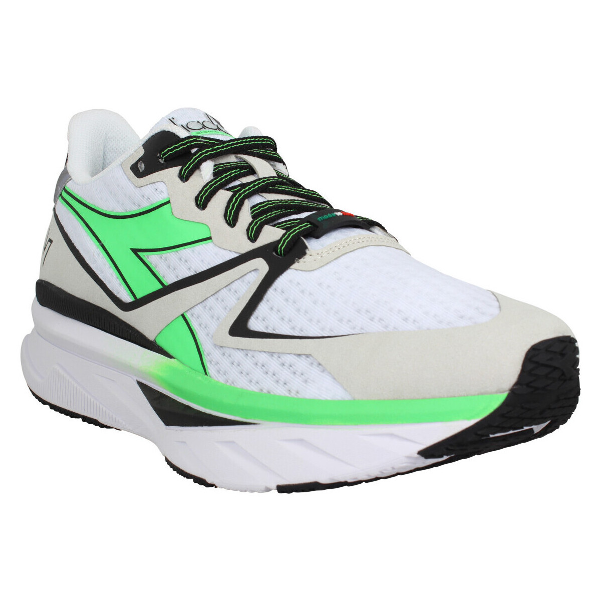 Sko Herre Sneakers Diadora Atomo V7000 Toile Homme White Fluo Green Hvid