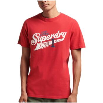 textil Herre T-shirts m. korte ærmer Superdry  Rød