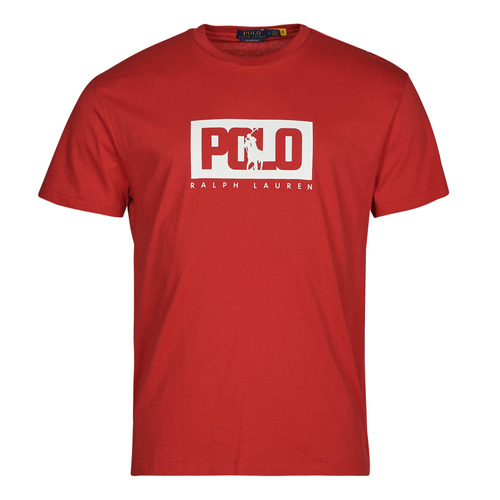 textil Herre T-shirts m. korte ærmer Polo Ralph Lauren T-SHIRT AJUSTE EN COTON LOGO POLO RALPH LAUREN Rød