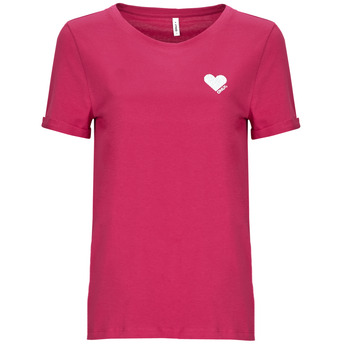 textil Dame T-shirts m. korte ærmer Only ONLKITA S/S LOGO TOP Pink