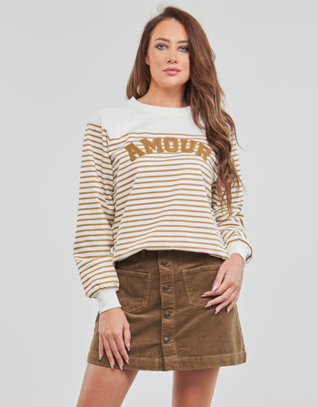 textil Dame Sweatshirts Only ONLSHELA L/S STRIPE O-NECK CS SWT Beige