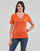 textil Dame T-shirts m. korte ærmer Only ONLKITA S/S V-NECK HEART TOP BOX CS JRS Orange