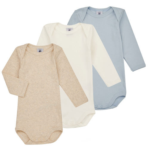 textil Børn Pyjamas / Natskjorte Petit Bateau BODY US ML PASTEL PACK X3 Blå / Hvid / Beige