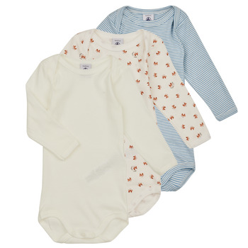 textil Børn Pyjamas / Natskjorte Petit Bateau BODY US ML RENARD PACK X3 Hvid / Blå