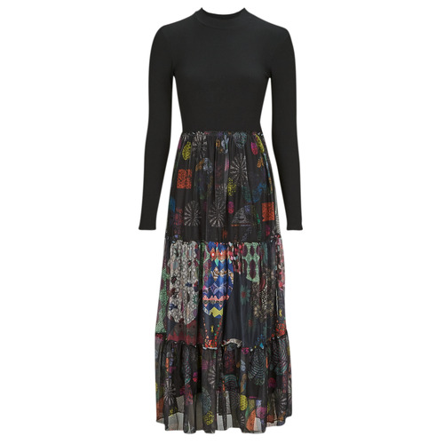 textil Dame Lange kjoler Desigual NASDAQ Sort / Flerfarvet