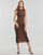 textil Dame Lange kjoler Desigual FLOCK Brun / Sort