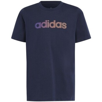 textil Dreng T-shirts m. korte ærmer adidas Originals Lin GT Tee JR Marineblå