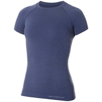 textil Dame T-shirts m. korte ærmer Brubeck Active Wool Womens Marineblå