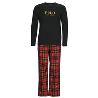 textil Herre Pyjamas / Natskjorte Polo Ralph Lauren L/S PJ SLEEP SET Sort / Rød