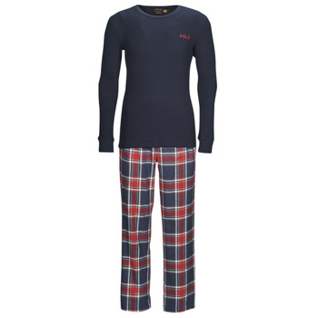 textil Herre Pyjamas / Natskjorte Polo Ralph Lauren L/S PJ SLEEP SET Blå / Rød