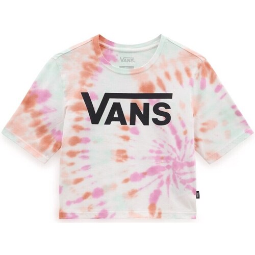 textil Dame T-shirts m. korte ærmer Vans Resort Wash Crop Pink, Hvid, Orange