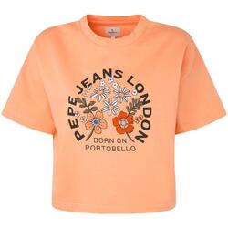 textil Dame T-shirts m. korte ærmer Pepe jeans  Orange