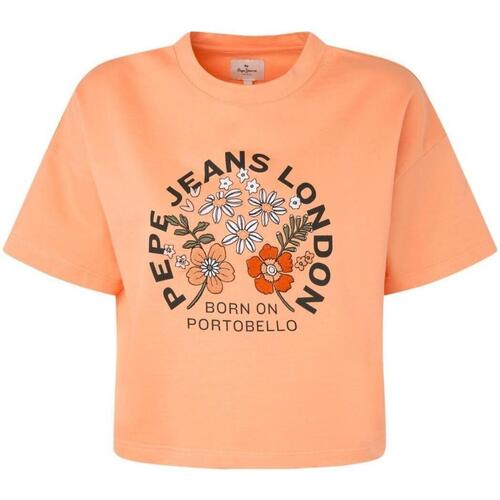 textil Dame T-shirts m. korte ærmer Pepe jeans  Orange