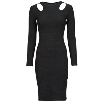 textil Dame Lange kjoler Guess LS CN CLIO BODYCON DRESS Sort